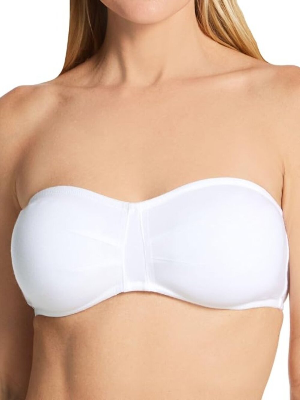 On Gossamer Women's Cotton Cabana Bandeau Bralette, White, Size L, New with Tags